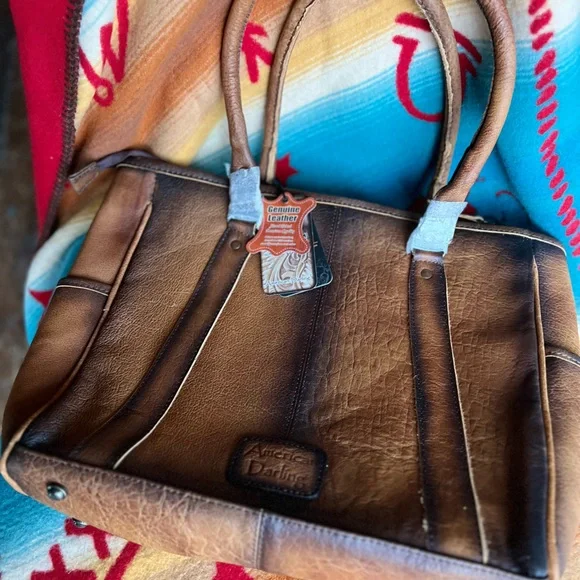 Axis Print Cowhide Shoulder Bag - Picture 3 of 5